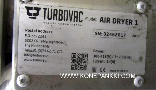 Unused Turbovac Dip Tank - TV40/60 with air dryer